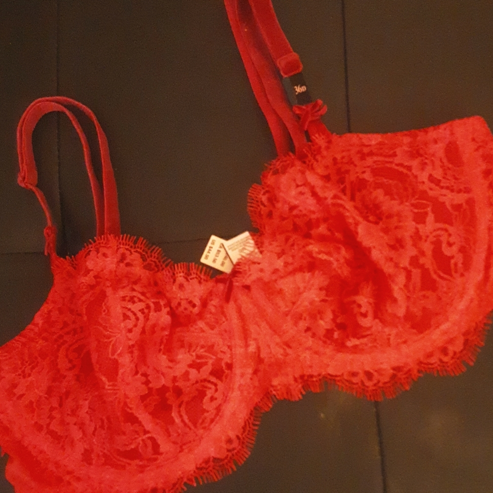 NWT RED LACE 36D BRA